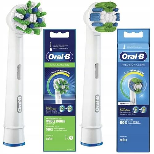 2x embouts de brosse à dents Oral-B CrossAction EB50AB + Oral-B Precision Clean EB20RB Clean Maximizer