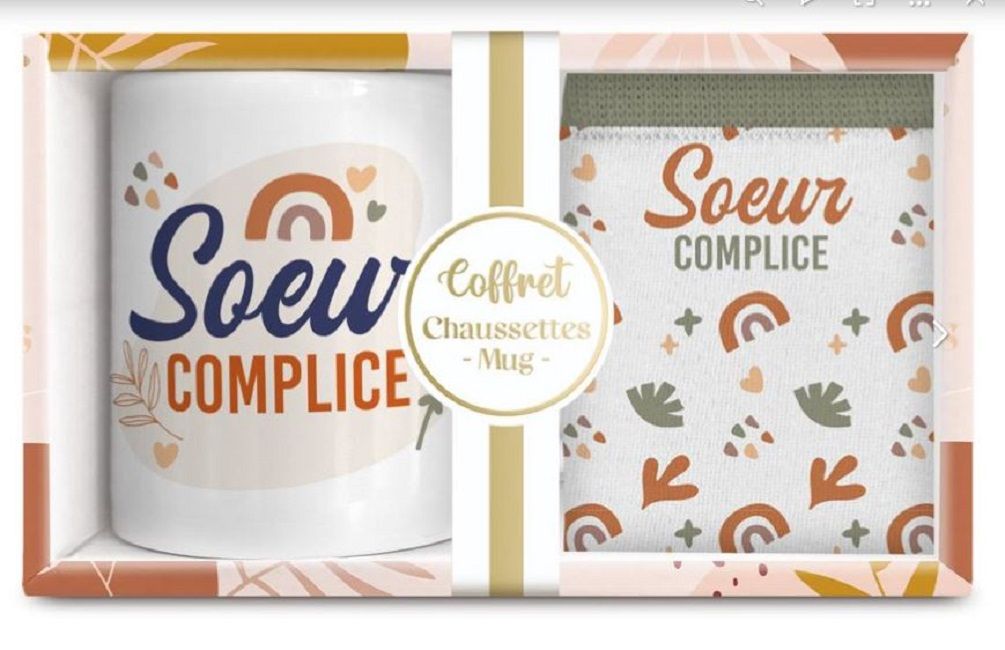 Coffret Mug Ceramique/Chaussettes Soeur Complice