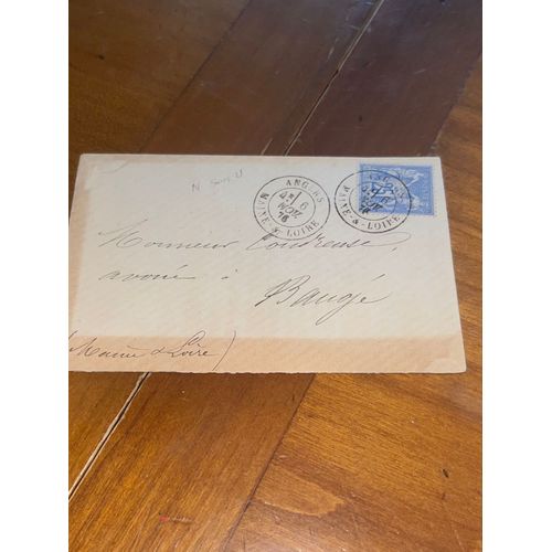 Lettre Cachet Le 6/11/1876. Timbre Type Sage Bleu Le N Sous U
