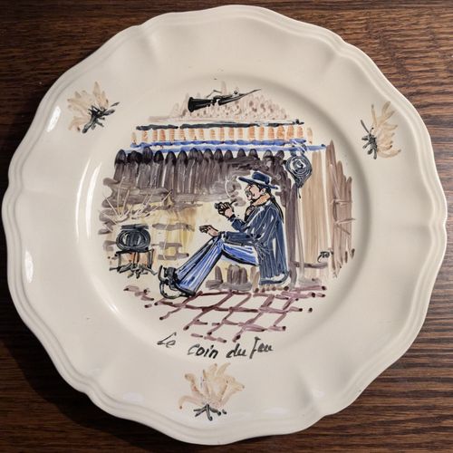 Assiette Décorative Sarreguemines "Le Coin Du Feu"