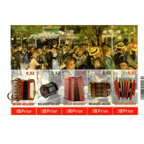 Belgique Timbres L'accordéon , Le Moulin De La Galette 2007