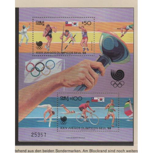 Chili Timbres Jeux Olympiques De Séoul 1988