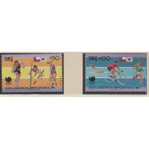 Chili Timbres Jeux Olympiques De Séoul 1988