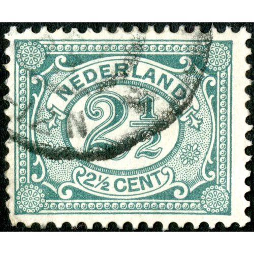 Timbre Oblitéré Nederland, 2 1/2 Cent
