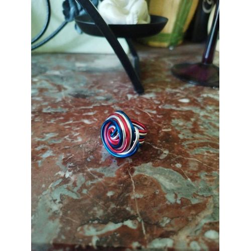 Bague Forme De Rose Drapeau France 15,3 Mm