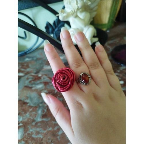 Bague Forme De Rose Rouge 15,3 Mm
