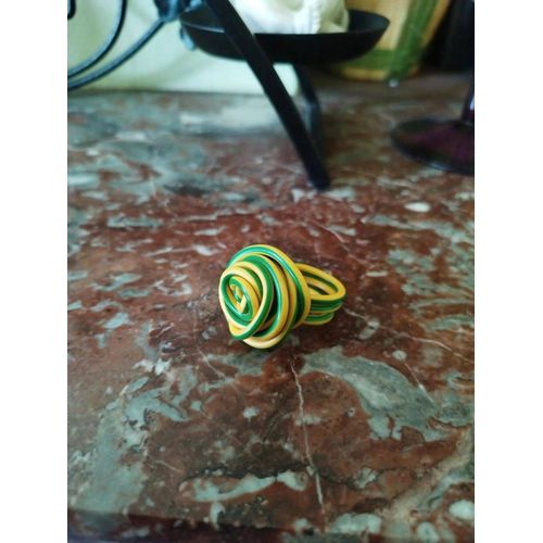 Bague Tressée Forme De Rose Drapeau Brésil 15,3 Mm