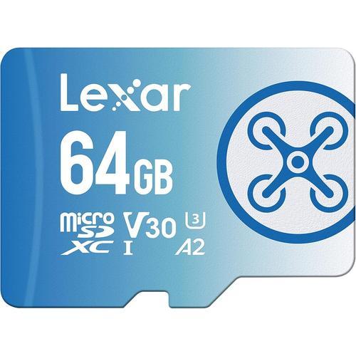 Fly Carte Micro Sd 64 Go, Carte Microsdxc Uhs-I, Jusqu'à 160 Mo/S En Lecture, A2, U3, C10, V30, Carte Tf Compatible Avec Drone Et Caméra D'action(Lmsflyx064g-Bnnaa)-Marque Générale