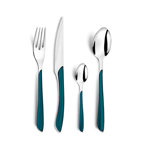 Eclat Coffret 24 Couverts Pour 6 Personnes - 2214gfpa10c40 Bleu Canard