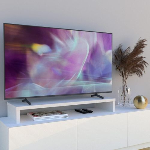 Support élévateur TV en Bois FSC 110 x 35 x 15 cm Blanc. Supporte 60 kg.