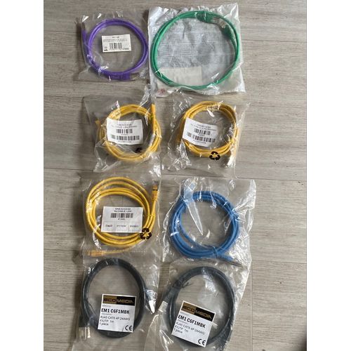 8 câbles réseaux différentes couleurs 1 m et 2 m 