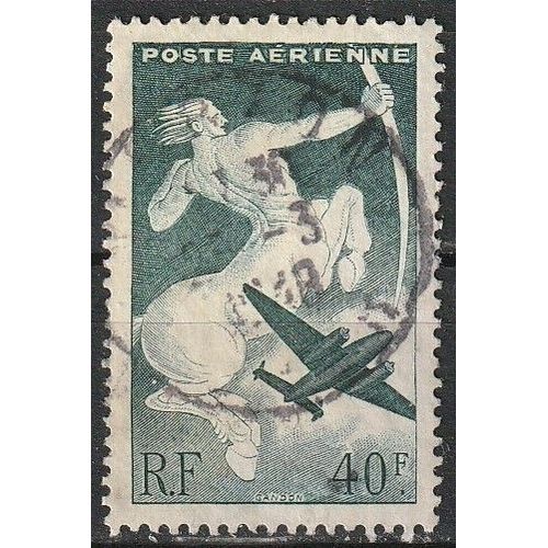 Timbre Poste Aérienne Oblitéré France 1946. Représentations Allégoriques, Série Mythologique. Sagittaire N° 16