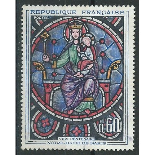 Timbre Oblitéré France 1964. 8ème Centenaire De Notre Dame De Paris, Rose Ouest De La Cathédrale N° 1419