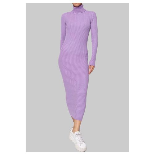 Robe Col Roulé Violet Femme