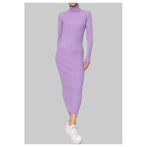 Robe Col Roulé Violet Femme