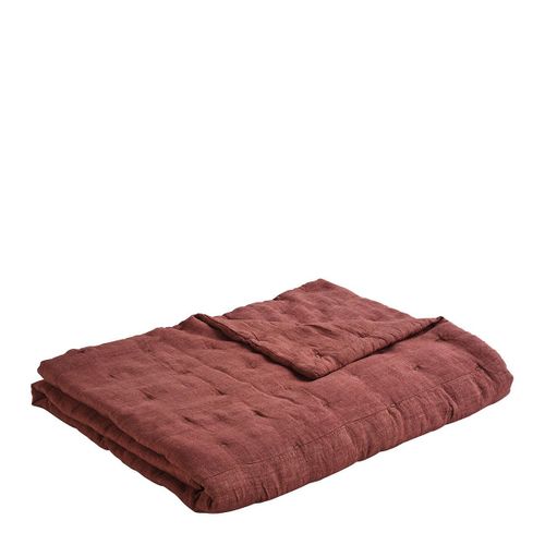Couvre-Lit Chloe En Lin Lavé - Terracotta - 230 X 180 Cm