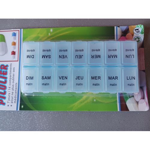 Pilulier 7 Jours 14 Compartiments Pour Médicaments Boîte À Pilule Comprimés 