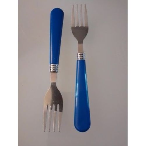 Lot De 6 Fourchettes À Dessert Avec Un Manche Bleu