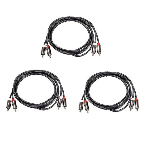 3x 2rca à 2 rca mâle plaqué or câble audio rca 1m home cinéma dvd tv cd amplificateur