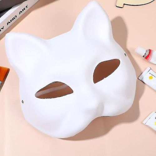 Diy Anime Foxes Mask Cosplay Japonais Rave Masques De Chat Peints À La Main Mascarade