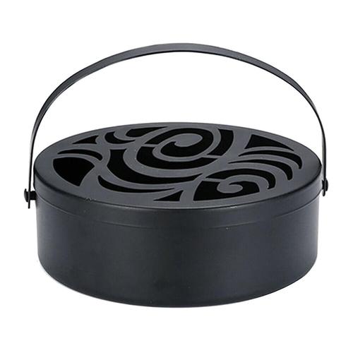 Mosquito Coil Box Forme Ronde Creux Fer Forgé Pratique Brûleur d¿encens pour Salon