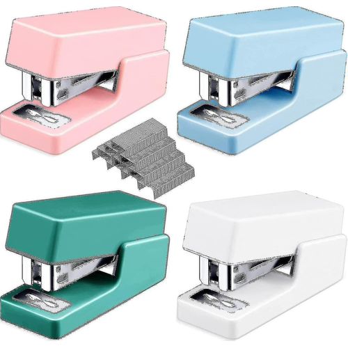 4 Pièces Petites Agrafeuses Mini Agrafeuse Avec Agrafeuses Couleur Assortie Petite Agrafeuse Avec Agrafeuse Colorée Minuscule Agrafeuse Mignonne Agrafeuse Portable Papeterie Off