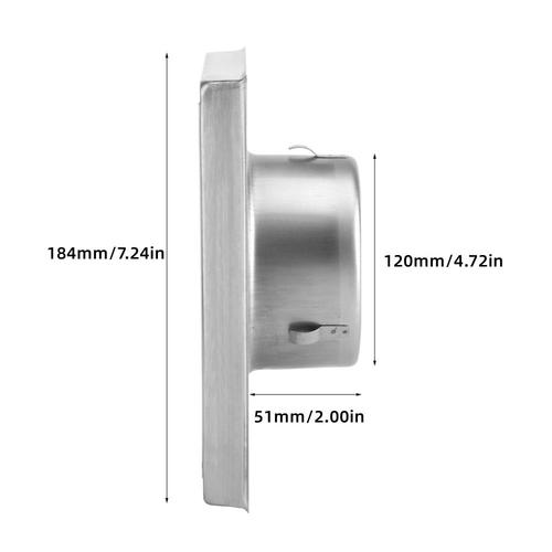 Grille d'aération en acier inoxydable,grille de conduit,sortie d'air murale carrée,extracteur de sèche-linge,couvercle de ventilation,sortie de ventilateur,100mm #B