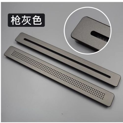 Grille d'aération en aluminium double face pour décoration de la maison,grille d'aération,couvercle de Cisco,chaussures,climatisation - Type Gun Grey-400x45mm #A