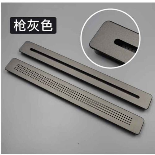 Grille d'aération en aluminium double face pour décoration de la maison,grille d'aération,couvercle de Cisco,chaussures,climatisation - Type Gun Grey-600x60mm #B