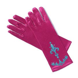Gants De Couronne Elsa Pour Fille,Longs Doigts,Paillettes De 24cm,Vêtements Imprimés,Accessoires De Costume De Princesse Pour Fête D'halloween Pour Fille - Type Fuchsia