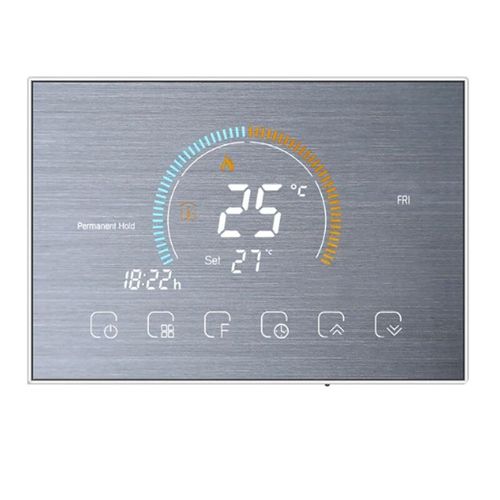 Thermostat d'air programmable Tuya WiFi Smart,grand écran coloré,interrupteur,chauffage,refroidisseur,pont,voix,Alexa - Type Silver #B
