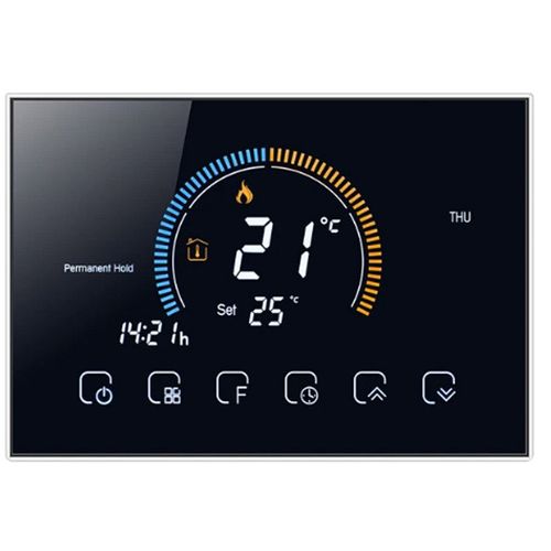 Thermostat d'air programmable Tuya WiFi Smart,grand écran coloré,interrupteur,chauffage,refroidisseur,pont,voix,Alexa - Type Black #A