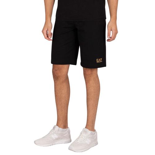 Ea7 Logo Sweat Shorts, Noir