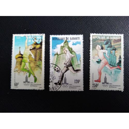 Timbre Djibouti Yt Pa 135 A Pa 137 Série : Jeux Olympiques 1980 ( 051208 )