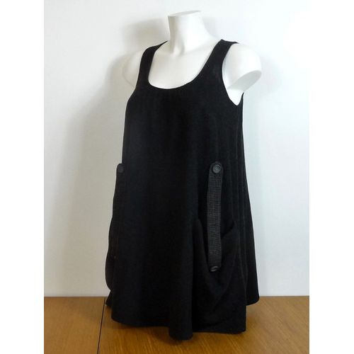 Robe/ Tunique Evasée Gris Anthracite Sans Manches- Taille 38- Créa Concept