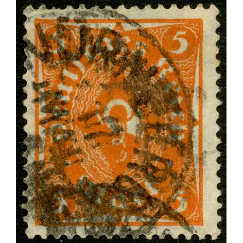 Timbre Oblitéré Deutsches Reich, 5 Mark