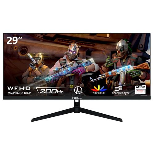 Moniteur FYHXele FY29Q2H - 29" - Ecran IPS 2560*1080 WFHD 21:9, taux de rafraîchissement de 200 Hz, temps de réponse de 1 ms, 100 % sRGB, contraste 1000:1, compatible FreeSync et G-Sync