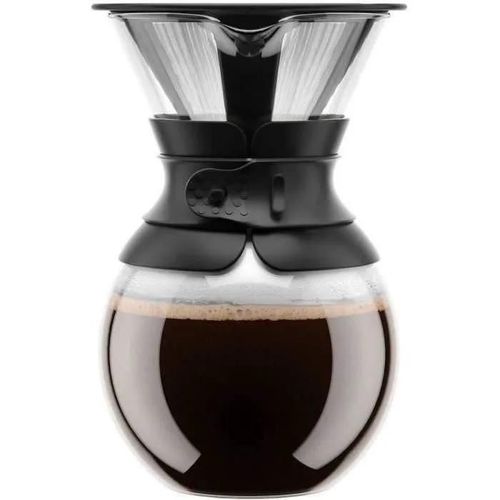 Pour Over - Cafetiere Bodum , Filtre Permanent Maille Inox, 1.0 L, 8 Tasses