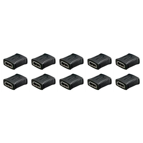 Goobay Lot de 10 Adaptateurs HDMI femelle vers HDMI femelle Noir