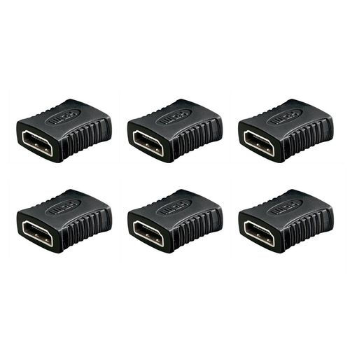 Goobay Lot de 6 Adaptateurs HDMI femelle vers HDMI femelle Noir