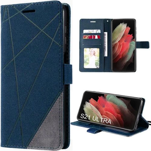 Coque Pour Samsung Galaxy S21 Ultra - Protection À Motifs Bleu Marine - Booling