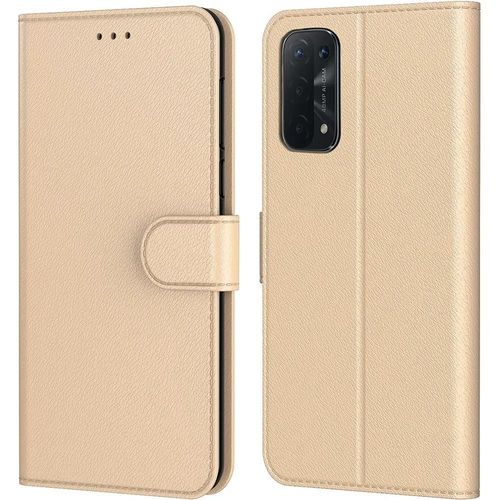 Coque Pour Oppo A54 5g Doré Antichoc Anti-Rayures Souple Porte-Carte Portefeuille - Booling