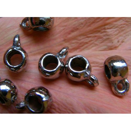 Perles Boucles Lisses Argent Du Tibet - X10