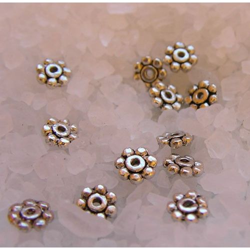 Perles Intercalaires Fleurs En Argent Du Tibet - X30