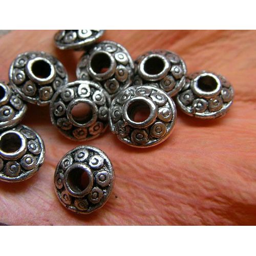 Perles Soucoupes En Argent Du Tibet - X10
