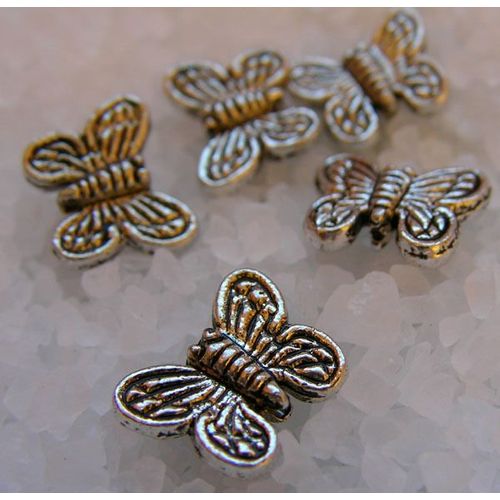 Perles Grands Papillons En Argent Du Tibet - X5