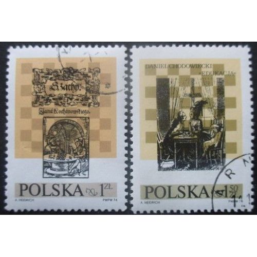Pologne N°2162 Et 2163 Echecs Oblitérés