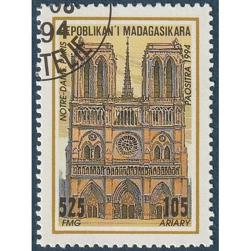 Timbre Oblitéré De Madagascar 1994. Notre Dame De Paris N° 1349