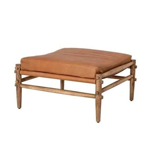 Bloomingville - Tabouret En Cuir Aysia - Marron