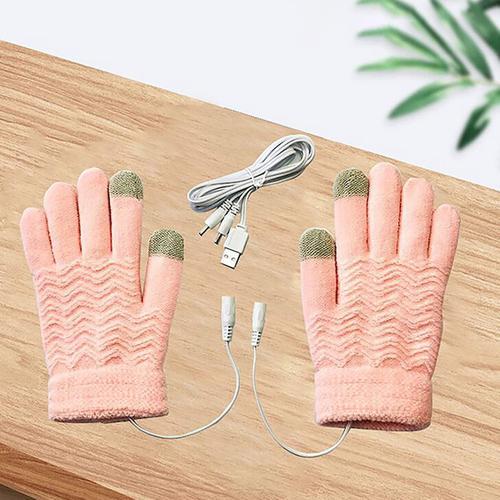 Usb Gants Chauffants Électriques Mitaines Chauffantes Femmes Hiver Chaud Double Face Chauffage Mains Complètes Usb Gants Rechargeables